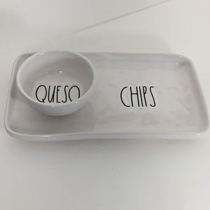 Rae Dunn QUESO and CHIPS bowl/plate